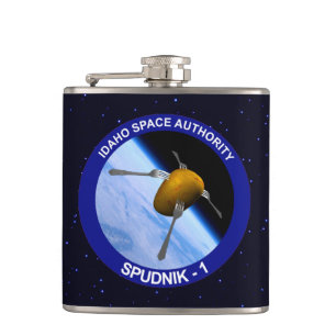 Idaho Spudnik Satellite Mission Patch Flask