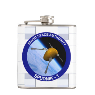 Idaho Spudnik Satellite Mission Patch Flask