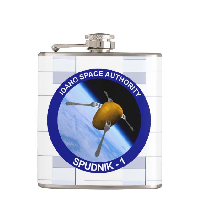 Idaho Spudnik Satellite Mission Patch Flask (Front)
