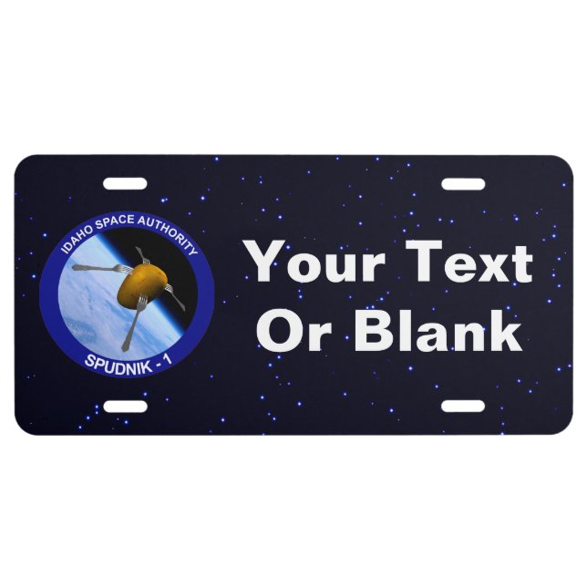 Idaho Spudnik Satellite Mission Patch License Plate (Front)