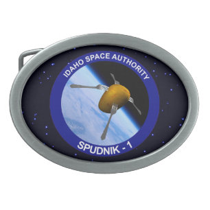 Idaho Spudnik Satellite Mission Patch Oval Belt Buckle