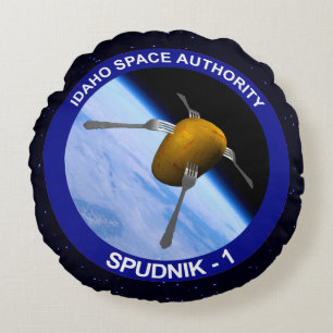 Idaho Spudnik Satellite Mission Patch Round Pillow