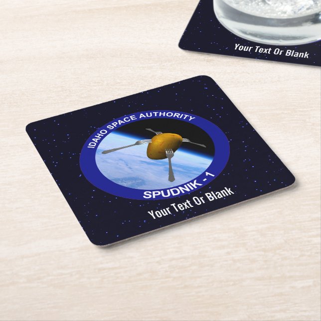 Idaho Spudnik Satellite Mission Patch Square Paper Coaster (Angled)