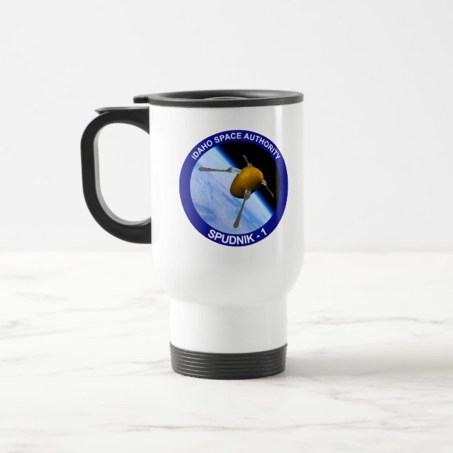 Idaho Spudnik Satellite Mission Patch Travel Mug (Left)