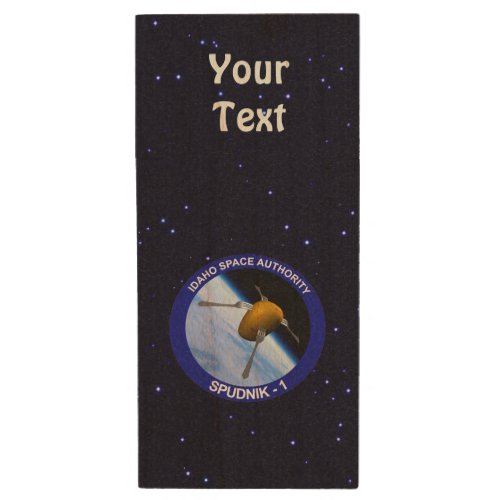 Idaho Spudnik Satellite Mission Patch Wood USB Flash Drive