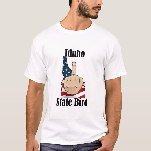 Idaho state bird t-shirt middle finger flag (Front)