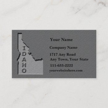 Idaho State Business Card  Carved Stone Look by dbvisualarts at Zazzle