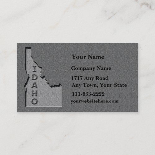 Idaho State Business card  carved stone look