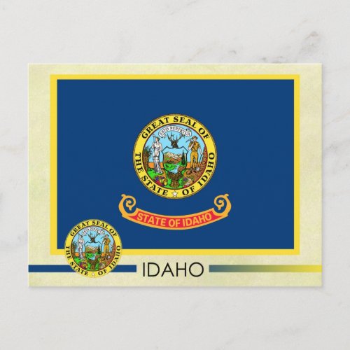 Idaho State Flag and Seal Postcard