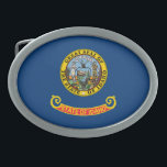 Idaho State Flag Belt Buckle<br><div class="desc">Patriotic Idaho state flag.</div>