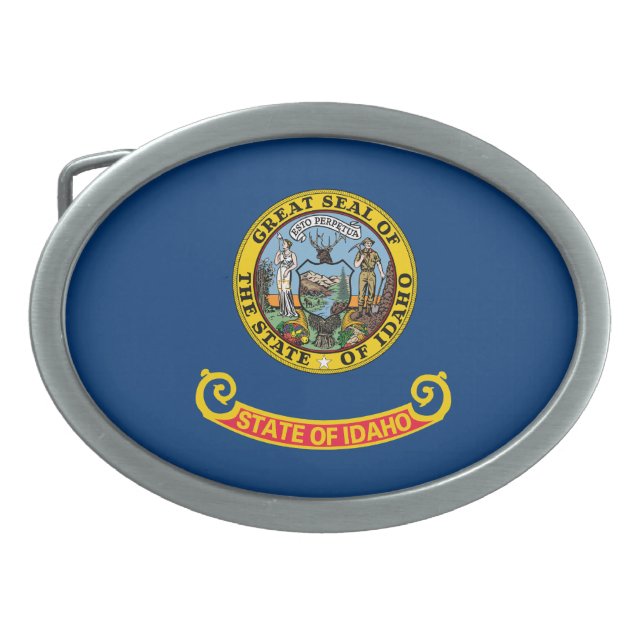 Idaho State Flag Belt Buckle (Front)