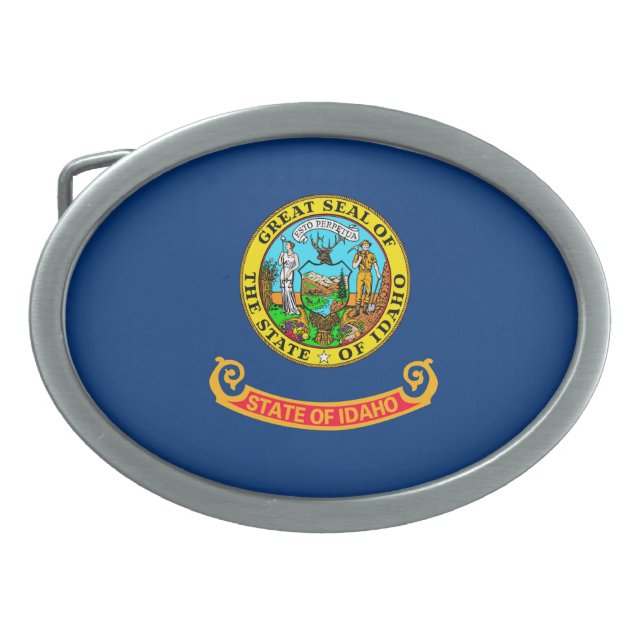 Idaho State Flag Design Belt Buckle (Front)