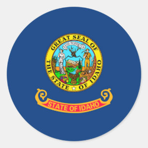 Idaho State Flag Design Decor Classic Round Sticker