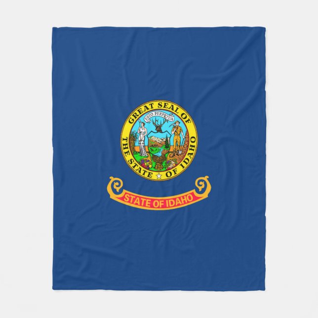 Idaho State Flag Design Decor Fleece Blanket (Front)