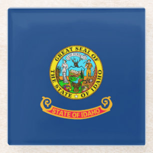 Idaho State Flag Design Decor Glass Coaster