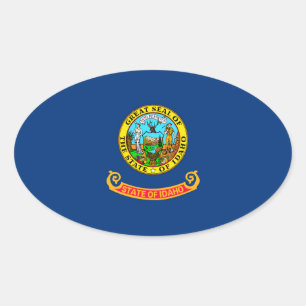 Idaho State Flag Design Decor Oval Sticker
