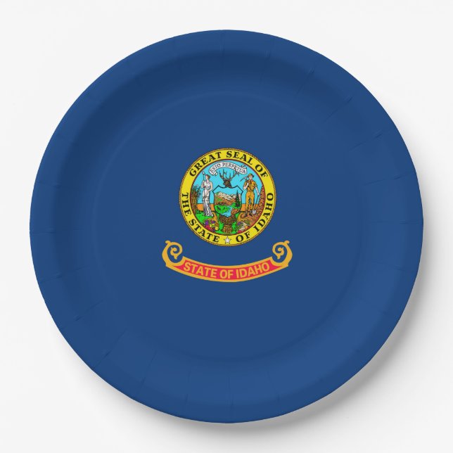 Idaho State Flag Design Decor Paper Plates (Front)