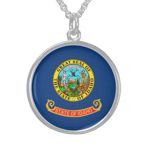 Idaho State Flag Design Sterling Silver Necklace