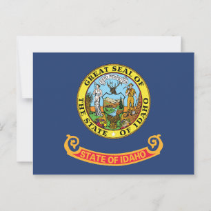 Idaho State Flag Gem State Seal Miner & Elk Postcard