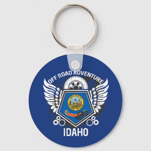 Idaho State Flag Off Road Adventure 4x4 Keychain