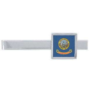 Idaho State Flag Silver Finish Tie Bar