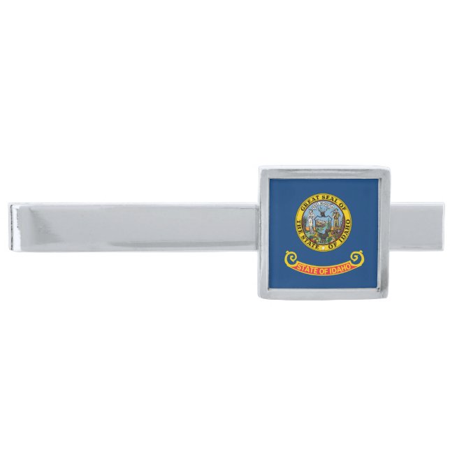 Idaho State Flag Silver Finish Tie Bar (Front)