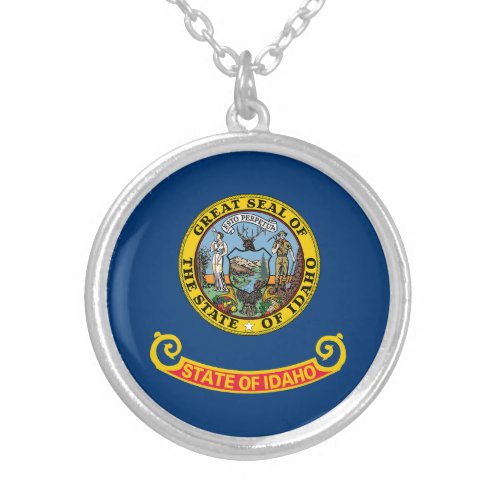 Idaho State Flag Silver Plated Necklace