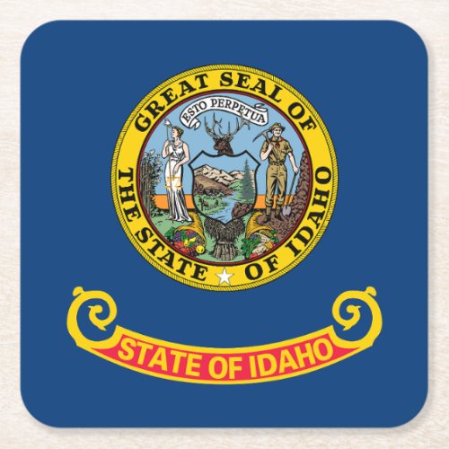 Idaho State Flag Square Paper Coaster