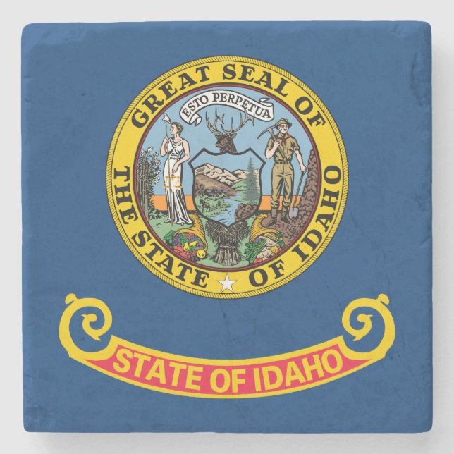 Idaho State Flag Stone Coaster (Front)