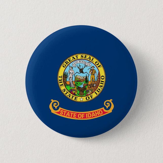 idaho state flag united america republic symbol button (Front)