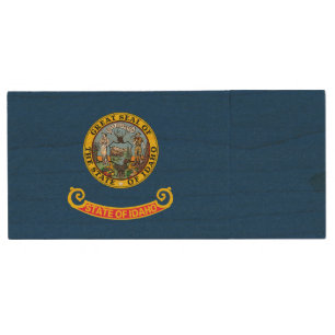 Idaho State Flag Wood Flash Drive