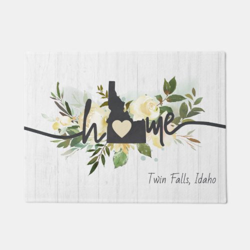 Idaho State Personalized Your Home City Rustic Doormat