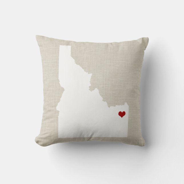 Idaho State Pillow Faux Linen Personalized (Front)