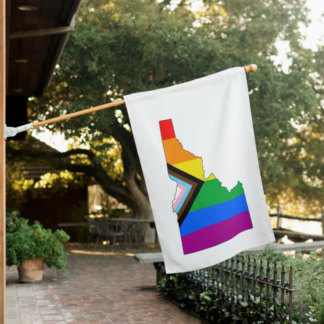Idaho State Pride LGBTQ Progress Pride House Flag (In SItu)