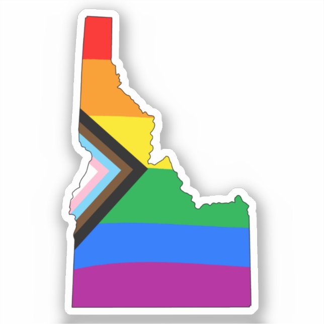 Idaho State Pride LGBTQ Progress Pride Sticker (Front)