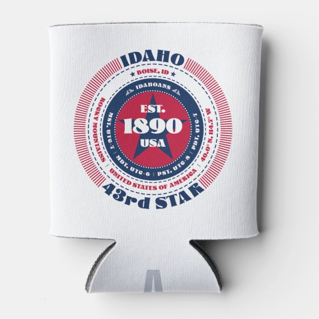 Idaho State Pride Monogram Cooler (Front)