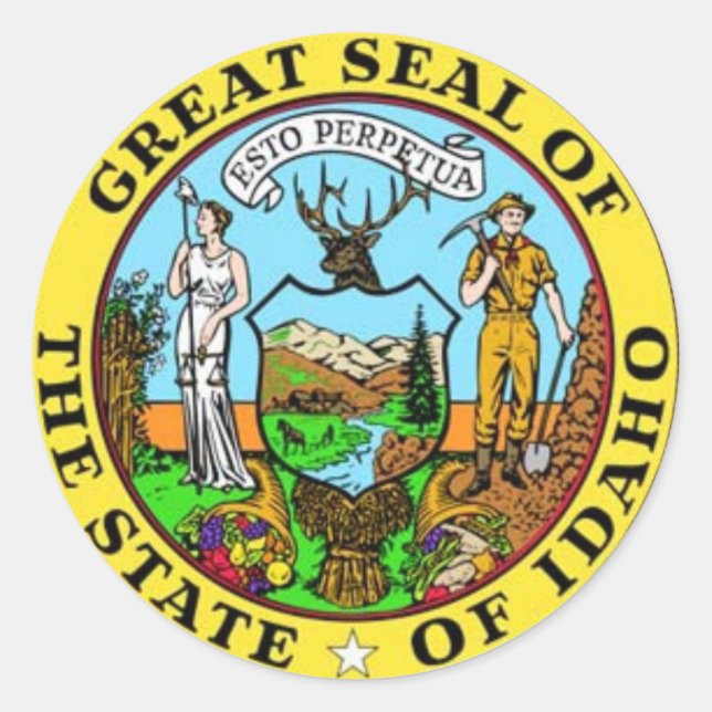 Idaho State Seal Stickers (Front)