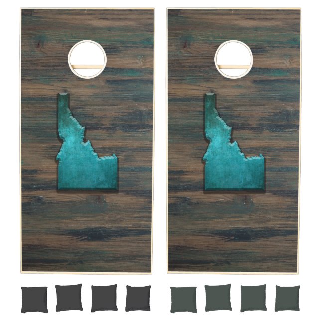 Idaho State Shape Teal Cornhole Set (Set)