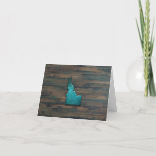 Idaho State Shape Teal Letterpress Thank You Card