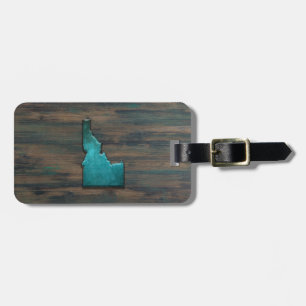 Idaho State Shape Teal Luggage Tag