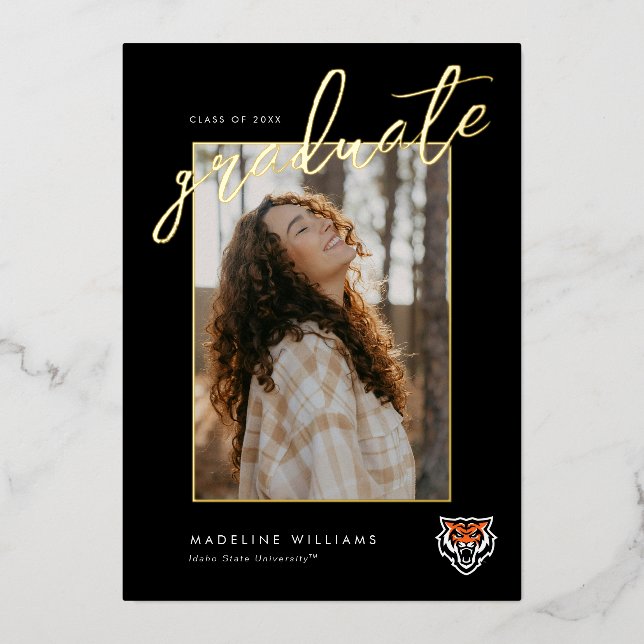 Idaho State University Bengals Spirit Design Foil Invitation (Front)