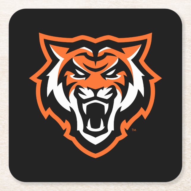 Idaho State University Bengals Spirit Design Square Paper Coaster (Front)