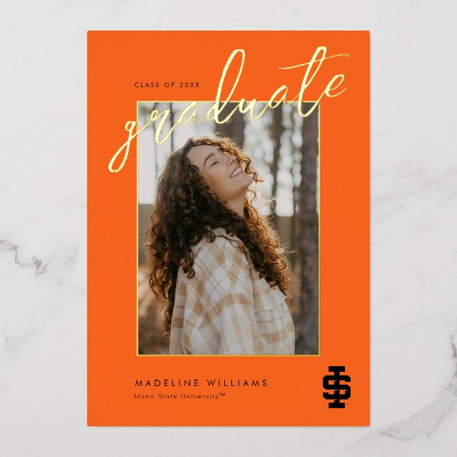 Idaho State University Bold Bengals Logo Foil Invitation (Front)