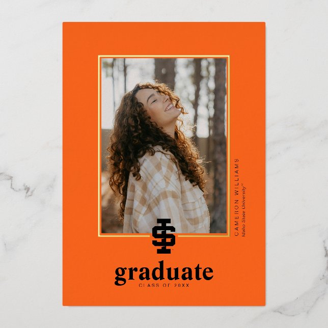 Idaho State University Bold Bengals Logo Foil Invitation (Front)