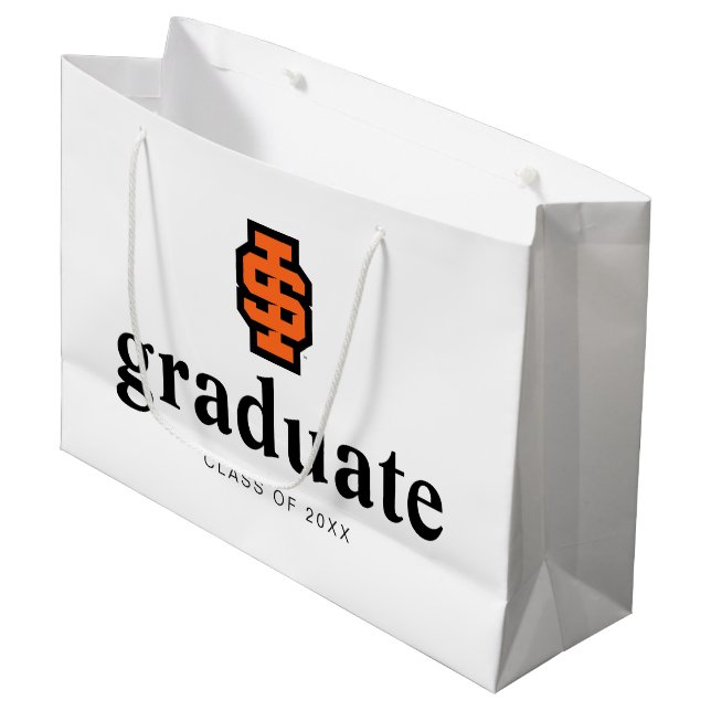 Idaho State University Bold Bengals Logo Large Gift Bag (Front Angled)