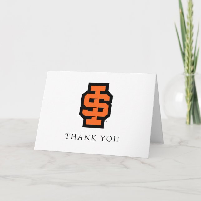 Idaho State University Bold Bengals Logo Letterpress Thank You Card (Front)