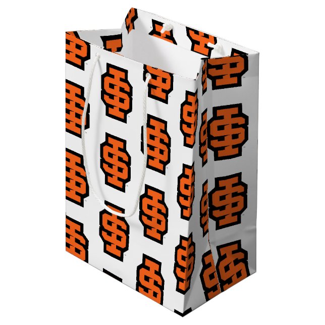Idaho State University Bold Bengals Logo Medium Gift Bag (Front Angled)