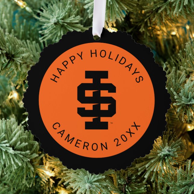 Idaho State University Bold Bengals Logo Ornament Card (Insitu (Tree))
