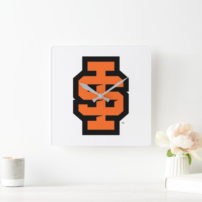 Idaho State University Bold Bengals Logo Square Wall Clock (Home)