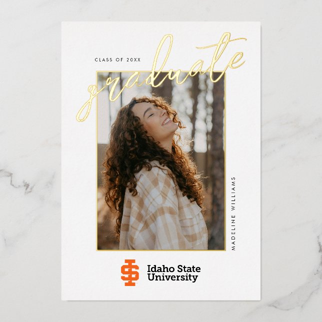 Idaho State University Official Logo Design Foil Invitation (Front)